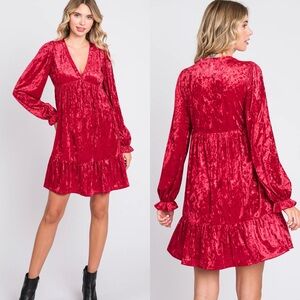 Pinkblush Red Velvet Mini Dress